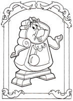 A coloring page of beauty and the beast